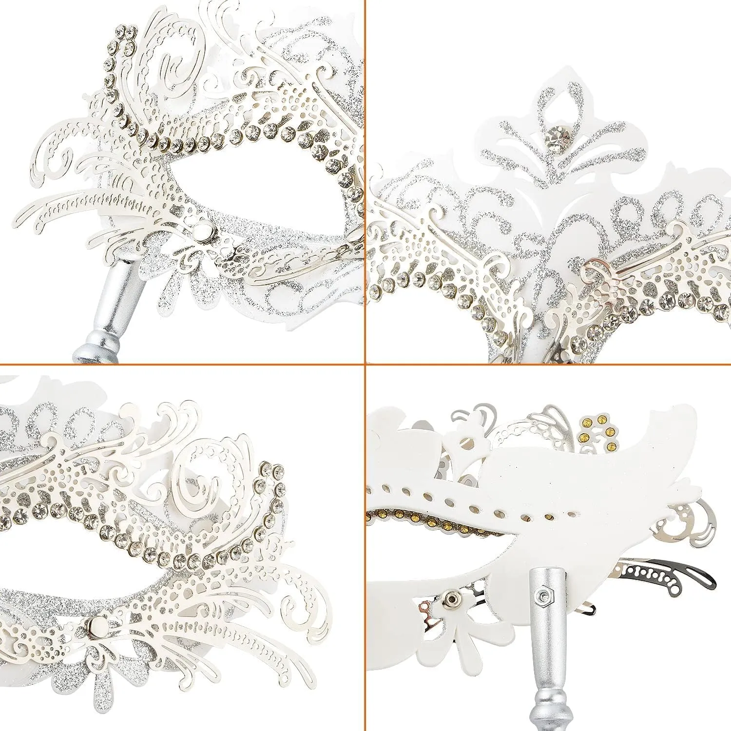 Hoshin Masquerade Mask with Stick, Mardi Gras Deecorations Venetian Masks for Womens