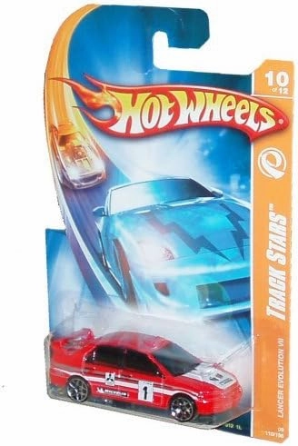 Hot Wheels Red Lancer Evolution VII 1:64 Scale Car, 2008, Kid, Unisex, 3.7"W x 6"L x 1.2"H, 6" Size, Red, Portable, Pull-Back, 1 Count, Kids