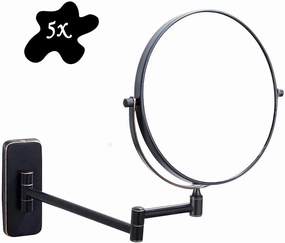 Household Bathroom Mirror, Double Expand Wall Mounted Cosmetic Mirror, 360-Rotated Portable, Makeup Apply, Contacts, Shaving