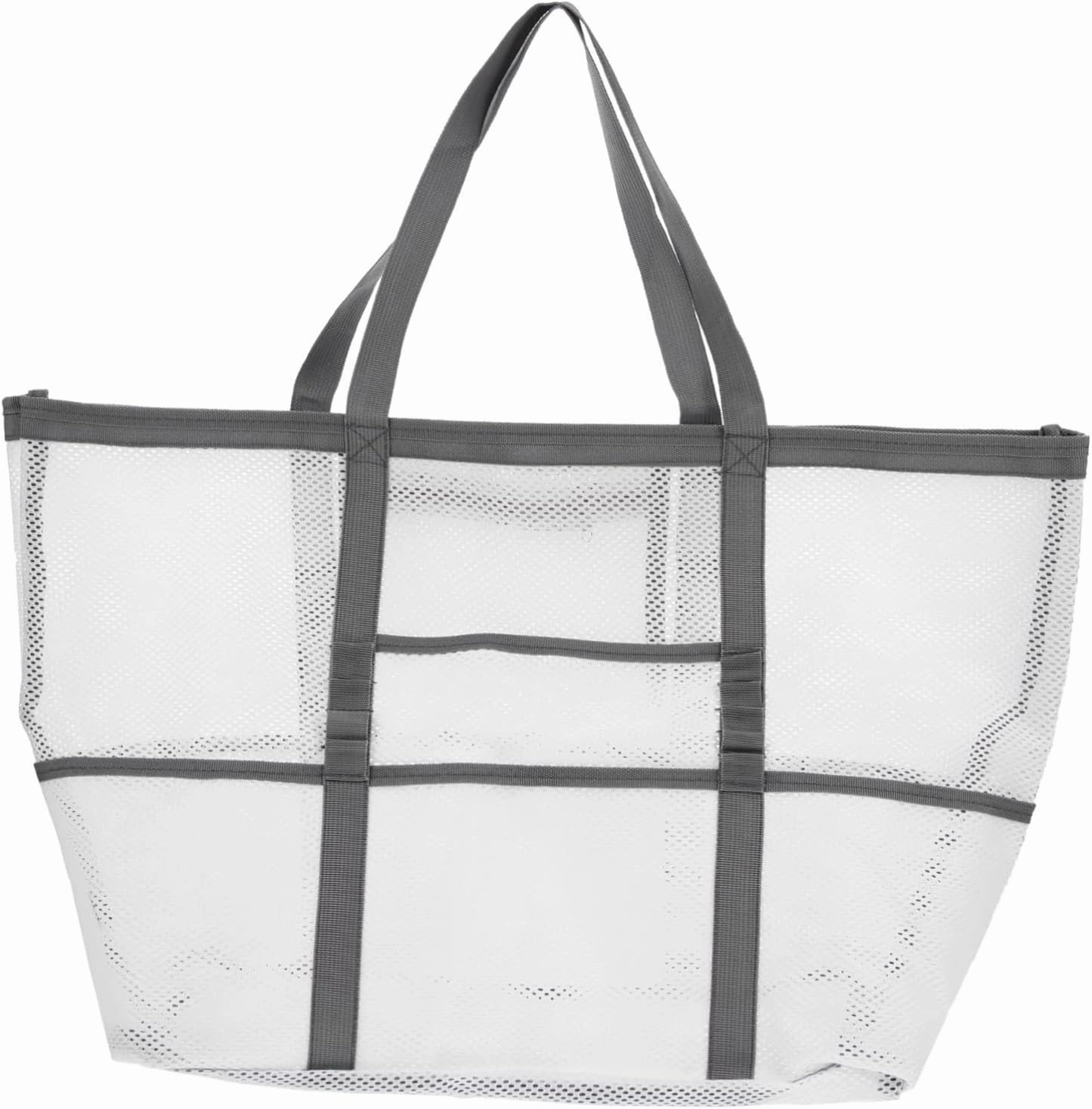 Housoutil 2pcs Portable Beach Toiletry for Toy with Organizers Use Multifunctional Mesh Bag Handle Basket, Whitex2pcs, 59x36cmx2pcs