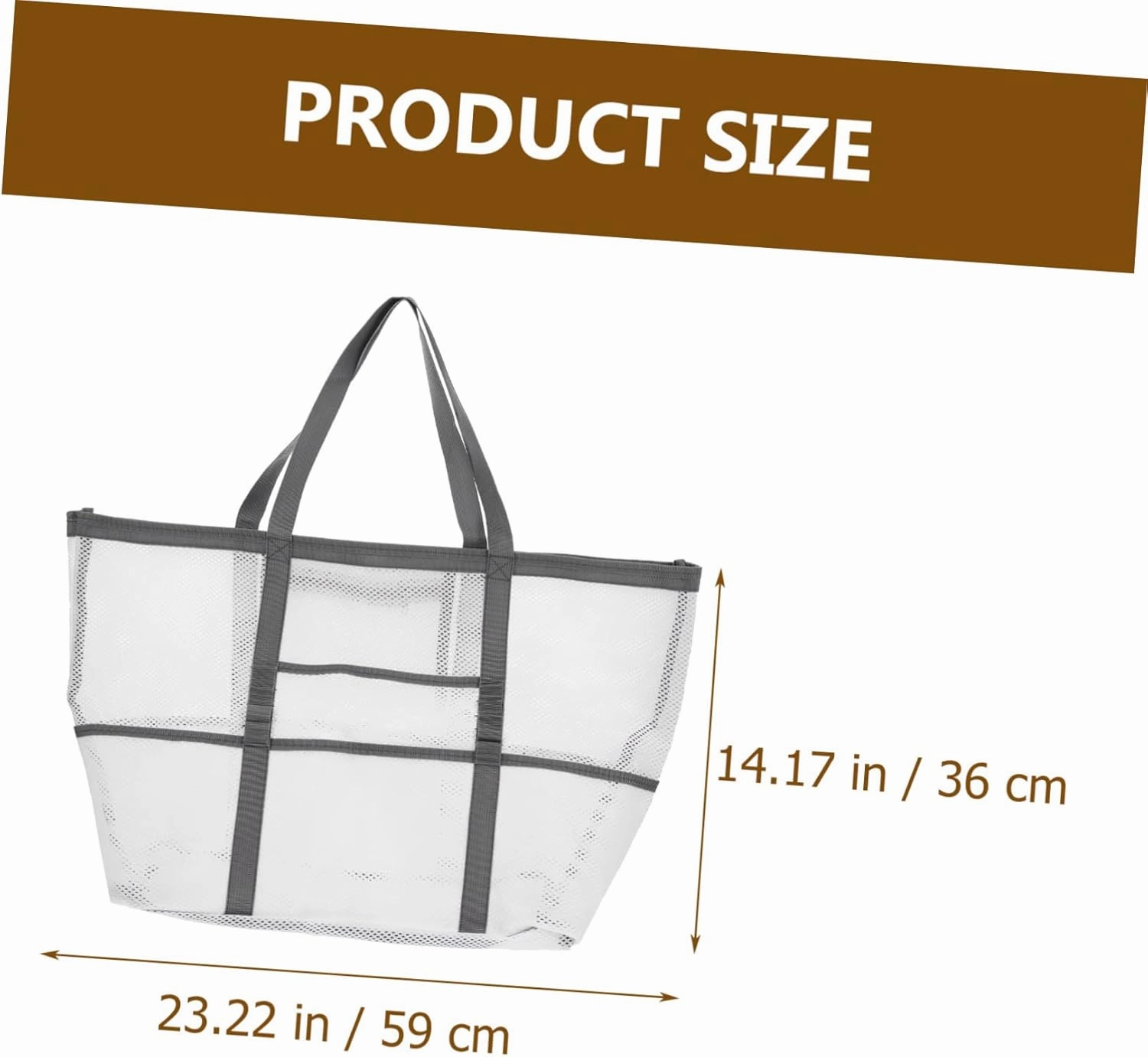 Housoutil 2pcs Portable Beach Toiletry for Toy with Organizers Use Multifunctional Mesh Bag Handle Basket, Whitex2pcs, 59x36cmx2pcs