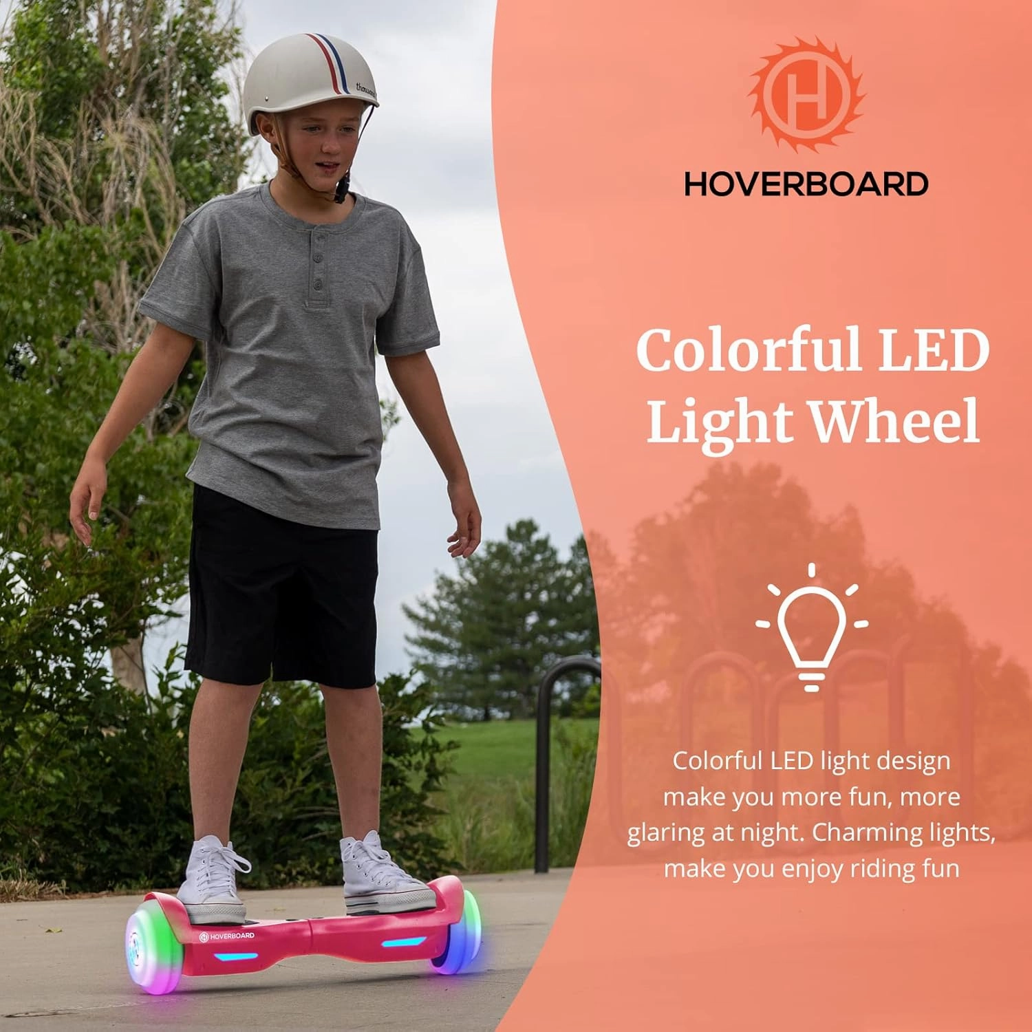 Hoverboard with Music Speaker, 6.5" LED Wheels Lights Self Balancing Scooter, Max 5/6 Miles Range & 6.2mph Powered by Dual 200W/250W Motor, UL2272 Certified, Hover Board Present for Kids
