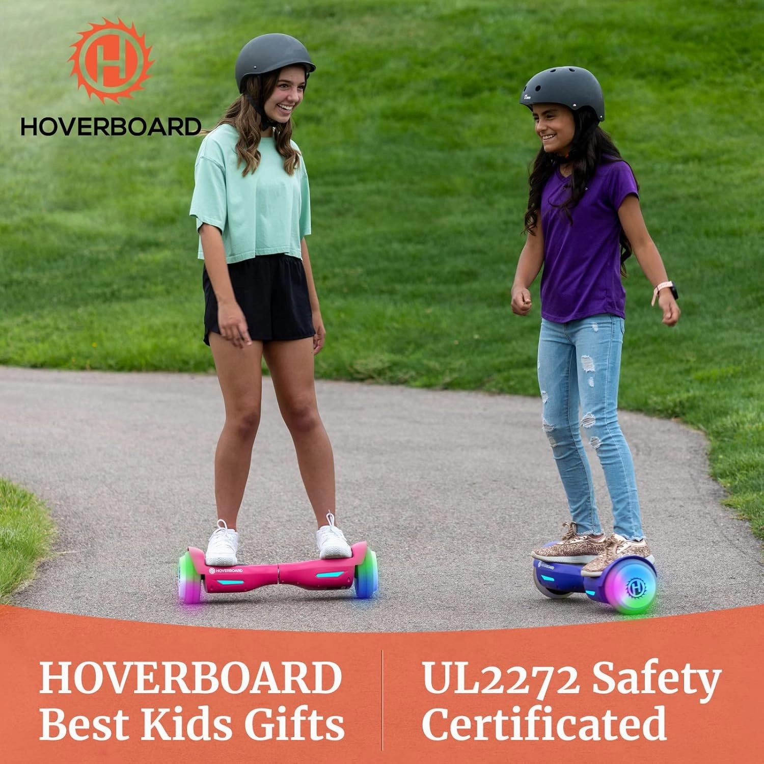 Hoverboard with Music Speaker, 6.5" LED Wheels Lights Self Balancing Scooter, Max 5/6 Miles Range & 6.2mph Powered by Dual 200W/250W Motor, UL2272 Certified, Hover Board Present for Kids