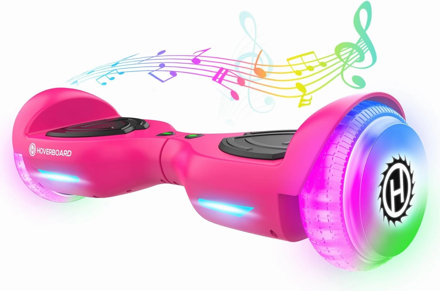 Hoverboard with Music Speaker, 6.5" LED Wheels Lights Self Balancing Scooter, Max 5/6 Miles Range & 6.2mph Powered by Dual 200W/250W Motor, UL2272 Certified, Hover Board Present for Kids