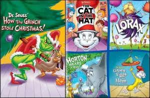How the Grinch Stole Christmas [DVD] Boris Karloff Original Movie   4 Dr. Seuss Animated Favorites: The Cat in the Hat / The Lorax / Horton Hears a Who / Green Eggs and Ham   Extras