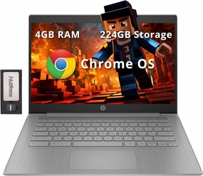 HP Chromebook 14" HD Laptop for Business & Students, Intel Celeron N4120, 4GB LPDDR4, 224GB Storage(64GB eMMC 160GB Docking Station), UHD Graphics, Webcam, Long Battery Life, Chrome OS, Modern Gray
