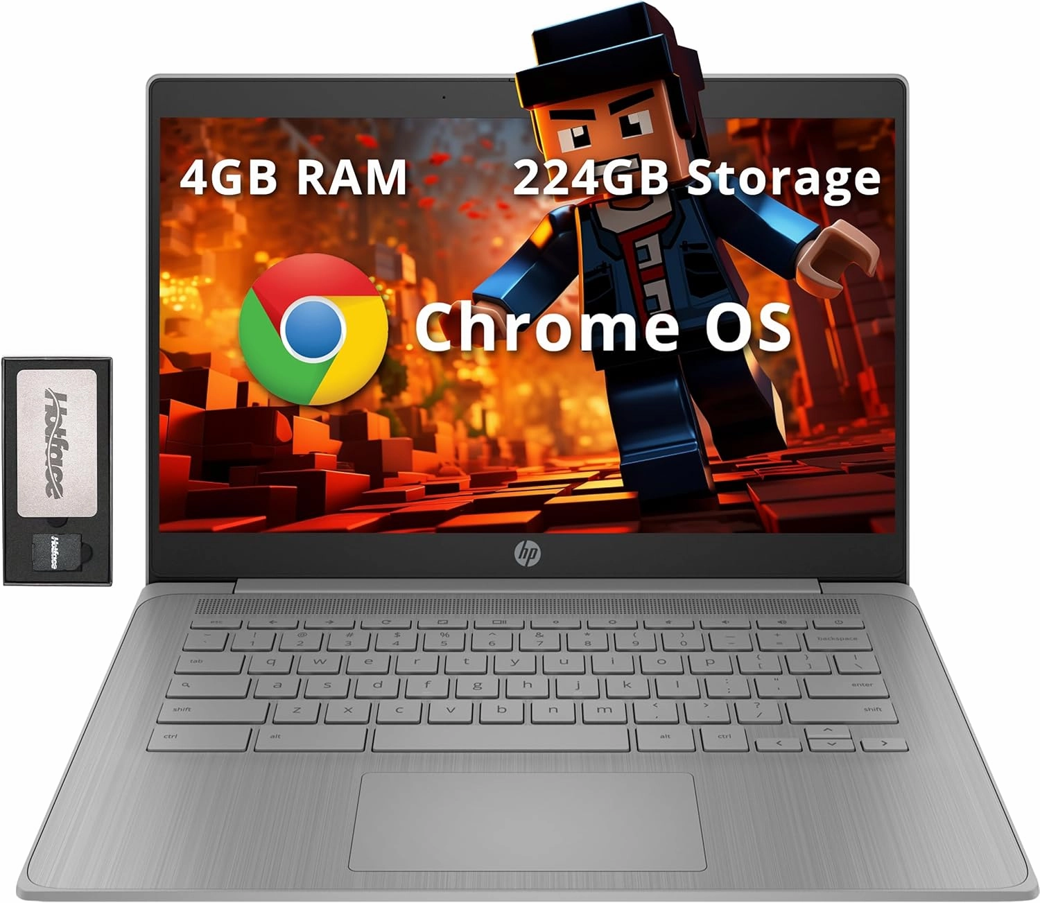 HP Chromebook 14" HD Laptop for Business & Students, Intel Celeron N4120, 4GB LPDDR4, 224GB Storage(64GB eMMC 160GB Docking Station), UHD Graphics, Webcam, Long Battery Life, Chrome OS, Modern Gray