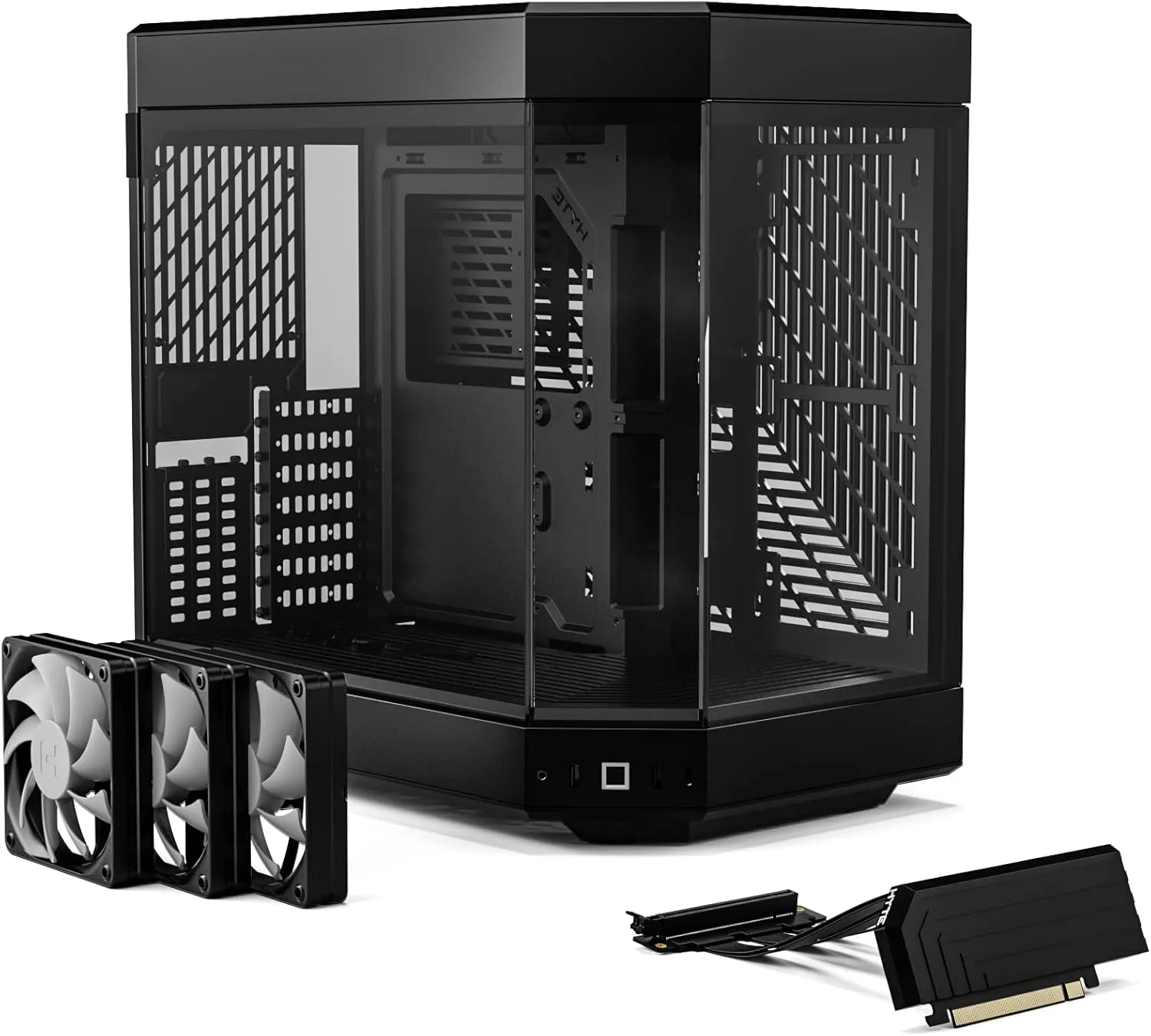 HYTE Y60 Modern Aesthetic Dual Chamber Panoramic Tempered Glass Mid-Tower ATX Computer Gaming Case with PCIE 4.0 Riser Cable Included, Black (CS-HYTE-Y60-B)
