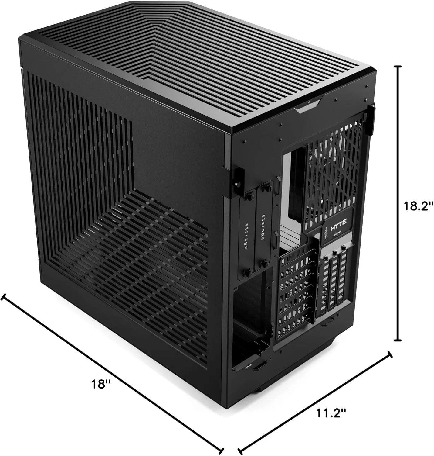 HYTE Y60 Modern Aesthetic Dual Chamber Panoramic Tempered Glass Mid-Tower ATX Computer Gaming Case with PCIE 4.0 Riser Cable Included, Black (CS-HYTE-Y60-B)