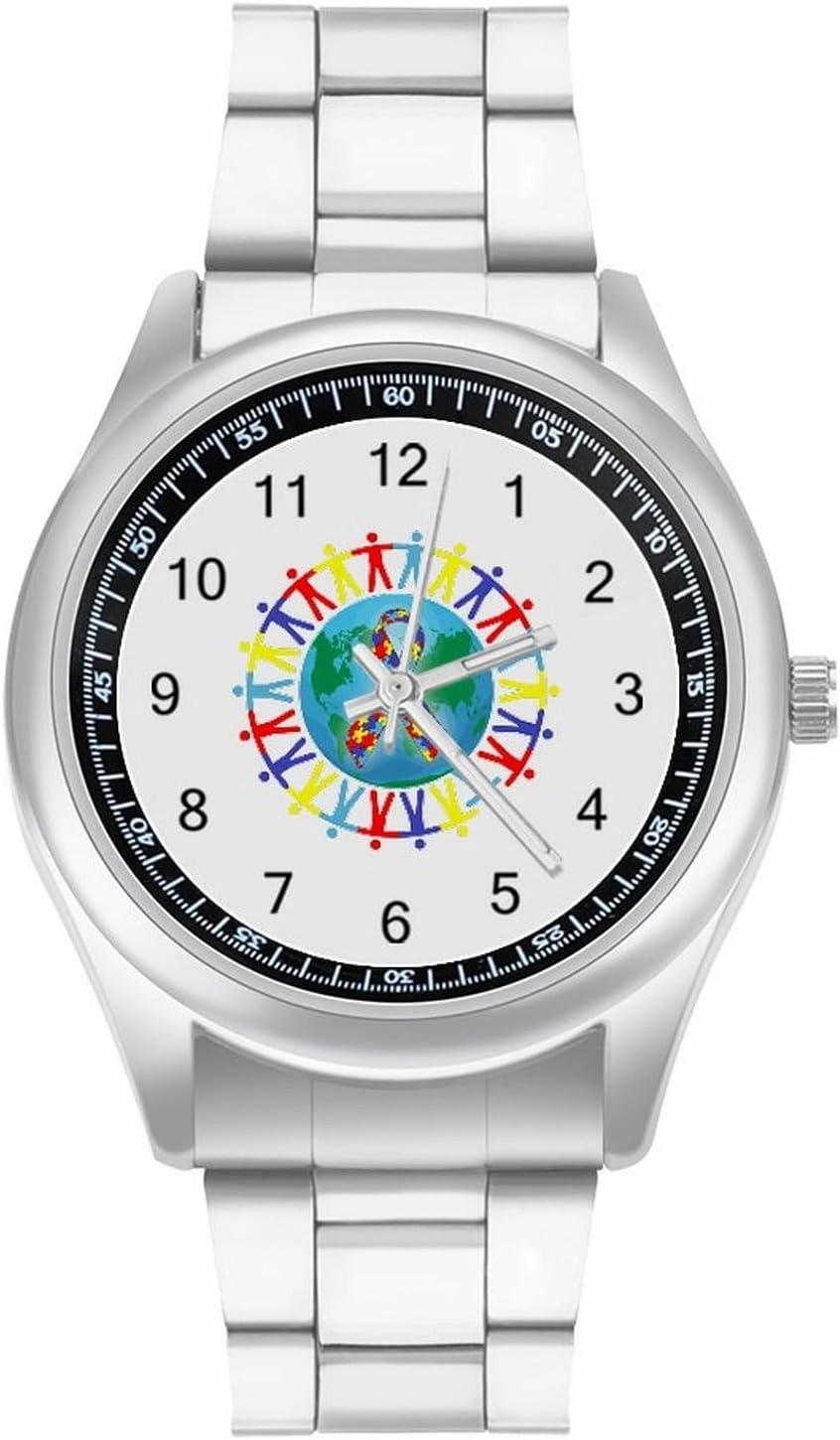 I Love Someone with Autism Casual Wrist Watches for Men Classic Business Dress Watch Big Face for Work Gym, style
