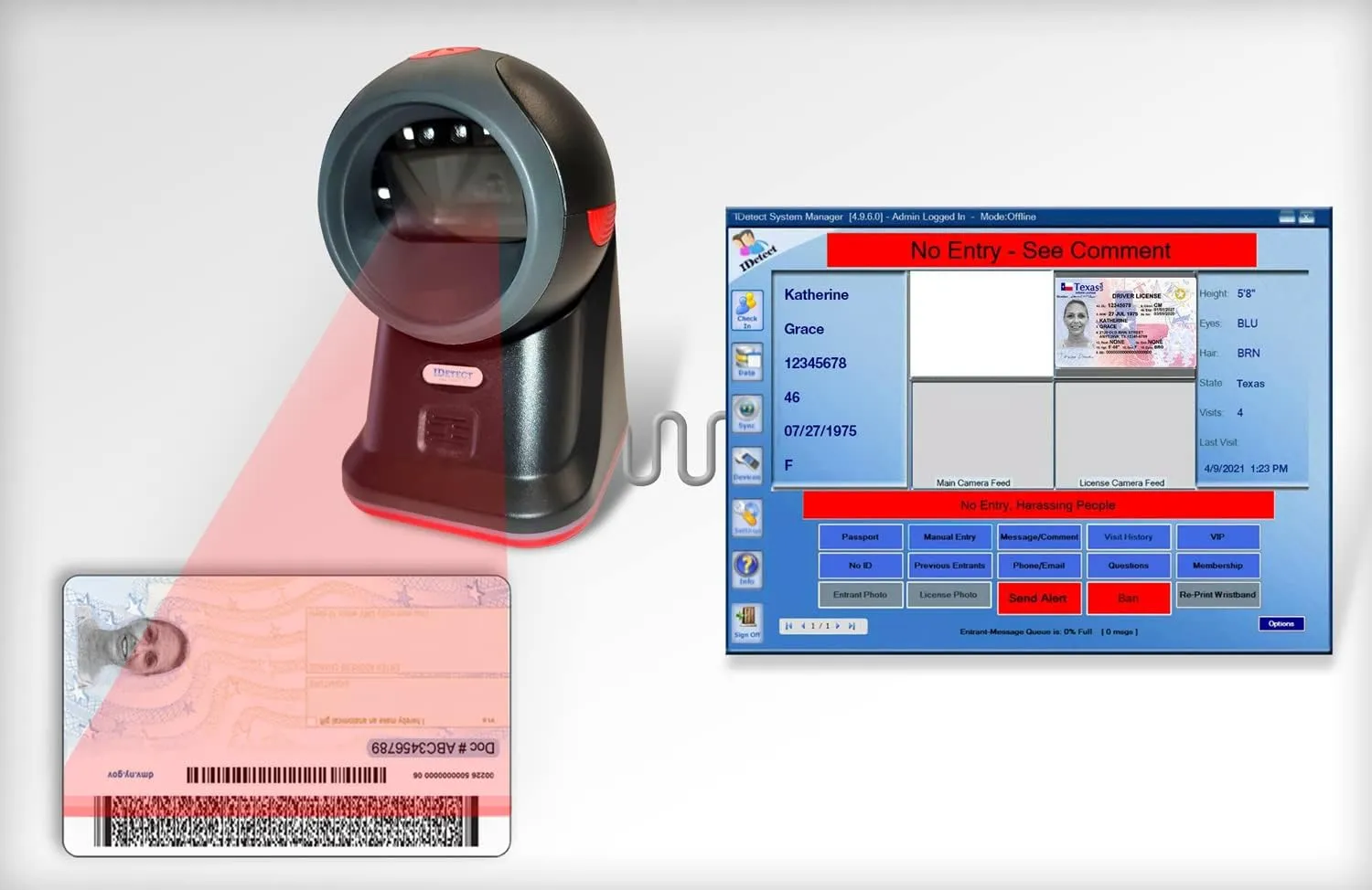 ID Scanner - Age Verification Scanner for Bars & Clubs - Drivers License & ID Card Reader for Computers, Tablets, & POS