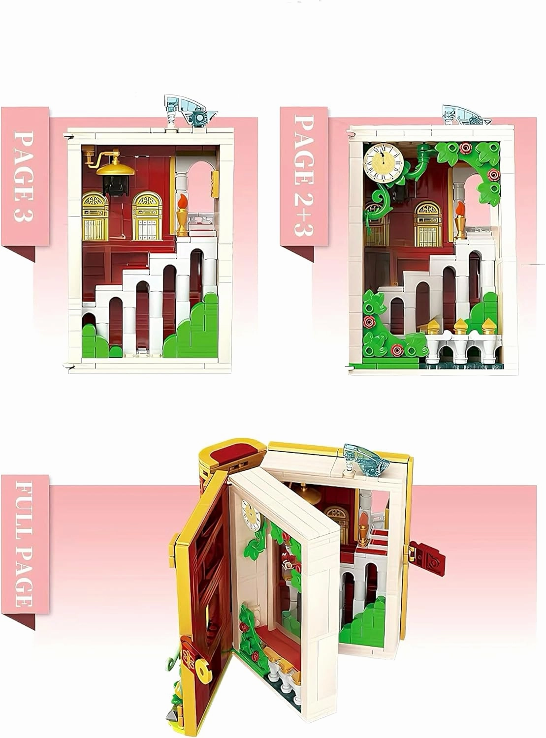 Illuminated Fairy Tale Book Building Blocks Toys Red Version with Storyline for Boys and Girls -Includes for Women & Teenagers Adults