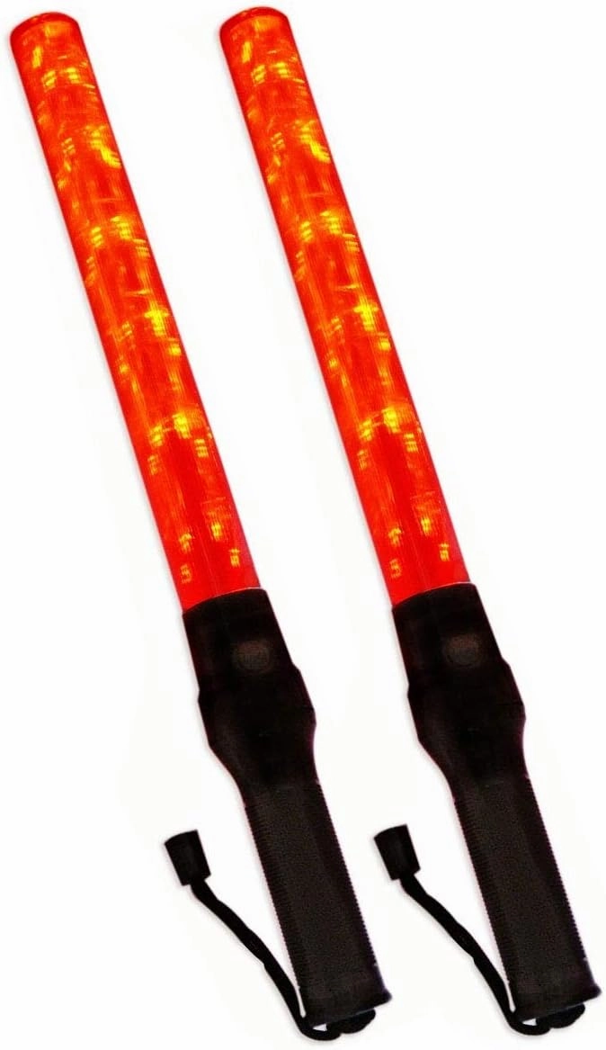iMBAPrice (2-Pack 21" Long Traffic Safety Flashing LED Light Control Wand Baton Flashlight with Blinking and Steady-Glow Flashing Modes for Parking Guides, Climbing & Camping Contact