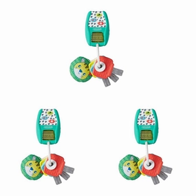 Infantino Music and Lights Pretend Key Ring Set - Lightweight BPA-Free Play Key Ring Set with 4 Easy-to-Press Buttons for Real Car Sounds, Multicolor (Pack of 3)