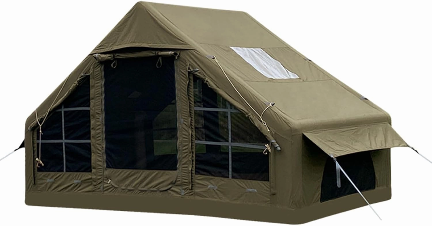 Inflatable Camping Tent for 3 4 Person,Luxury Outdoor Tent for Family Glamping,Outdoor Party, Easy Setup 4 Season Waterproof Windproof Outdoor Blow Up Tent