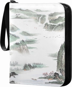 Ink-painting Landscape Trading Card Protectors Holder Collectible Album for Sports Card Collection Storage 400 pockets Game Card Binder
