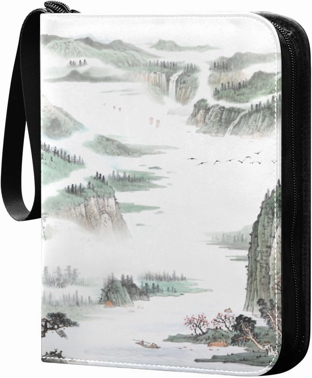Ink-painting Landscape Trading Card Protectors Holder Collectible Album for Sports Card Collection Storage 400 pockets Game Card Binder