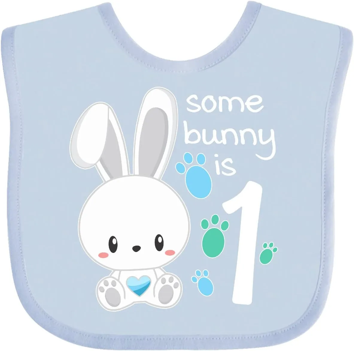 inktastic Somebunny Is One- First Birthday Bunny Baby Bib