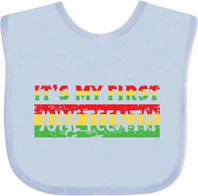 inktastic It's My First Juneteenth Red, Yellow, and Green Baby Bib