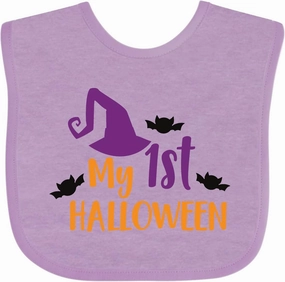 inktastic My First Halloween, Witch Hat, Pointy Hat, Bats Baby Bib