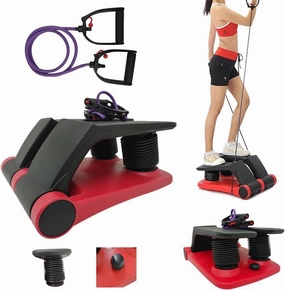 INTBUYING Steppers for Exercise Stair Stepper Stepper Climber Fitness Machine with Resistance Bands Stair Stepper Exercise Equipment Mini Stepper with 220LB Loading Capacity