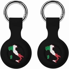 Italia Italy Italian Map Flag Protective Case Compatible with AirTag Holder Cover Keychain for Wallet Luggage Dog Collar