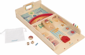 Janod Wooden Classic Shuffleboard Tabletop Game - Up to 4 Players - Ages 6  - J02081