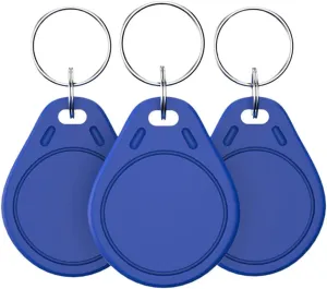 JASAG 100pcs Rewritable UID Smart Keys, Mi-Fare 1K S50 RFID Cards Token NFC Tag Copy Fobs, 13.56MHz ABS Access Control Writable Card, Comply ISO 14443A, Block 0 Sector