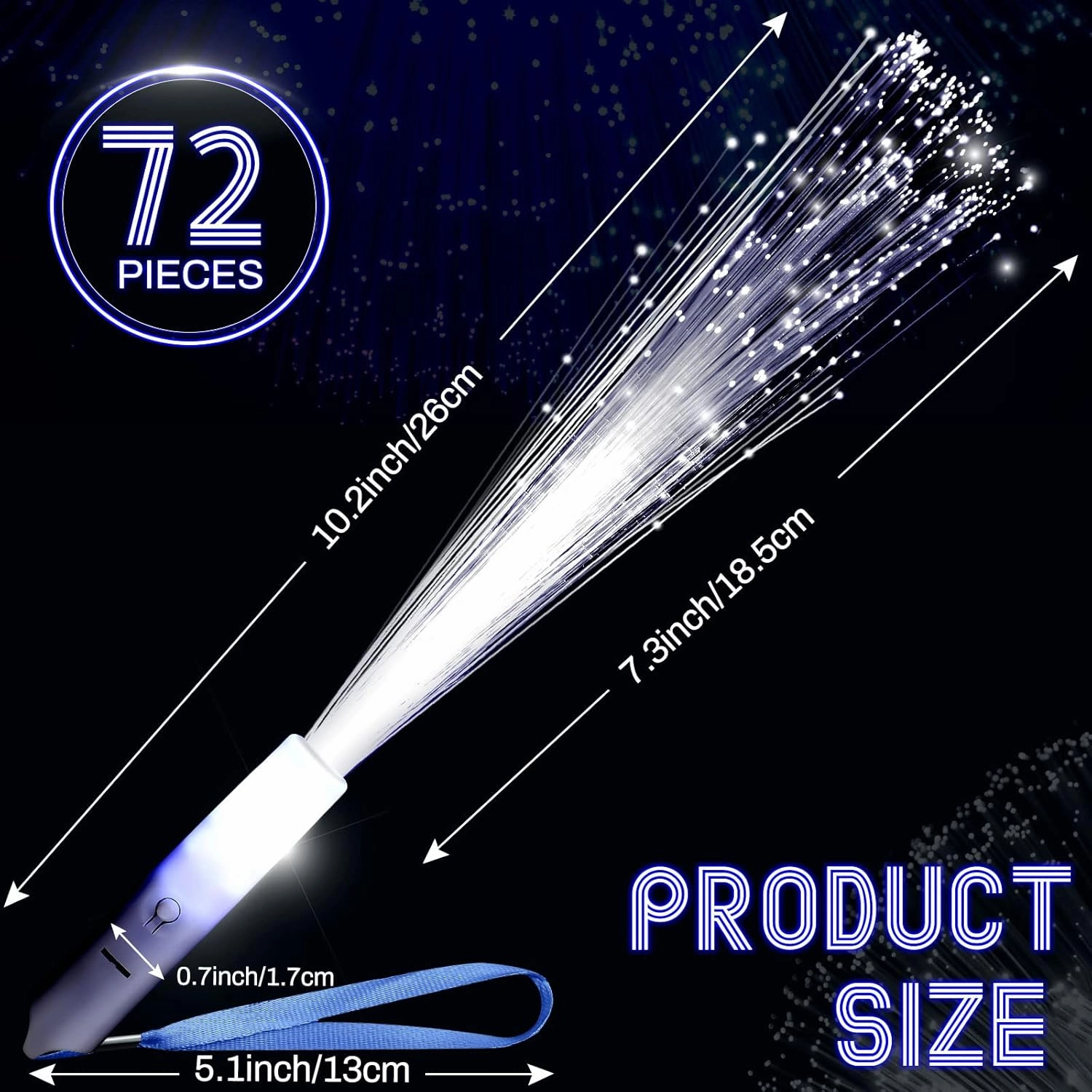Jecery 48 Pieces White Fiber Optic Wands Glow Sticks LED Light up Wedding Wand with 3 Modes Flashing Sparklers for Wedding Bridal Shower Birthday Glow in the Dark Party Favors Supplies