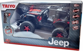 Jeep Wrangler Rubicon 2 Door 1:16 Scale R/C - Black - Taiyo, 2.4GHz, Remote Control Vehicle, Authentic Design, Battery Powered Hobby Car