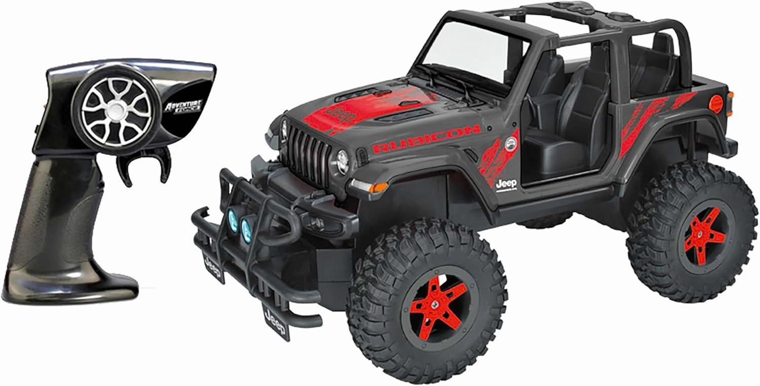 Jeep Wrangler Rubicon 2 Door 1:16 Scale R/C - Black - Taiyo, 2.4GHz, Remote Control Vehicle, Authentic Design, Battery Powered Hobby Car