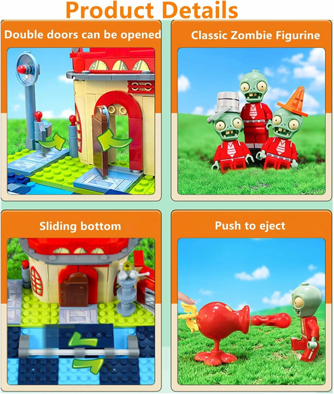 JHESAO Plants and Zombies Toys Zombies Assembly Action Figures PVZ Assemblable Toys Set 1 2 Series Great Gifts for Kids and Fans,Birthday and Christmas Party New
