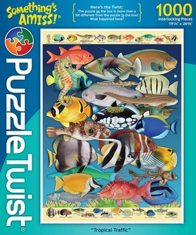 Jigsaw Puzzle | Tropical Traffic | Something's Amiss! Series | 1000 Pieces | Colorful Fish Family Pastime
