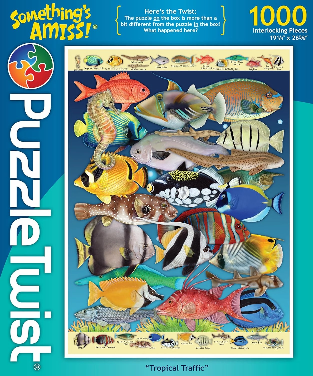 Jigsaw Puzzle | Tropical Traffic | Something's Amiss! Series | 1000 Pieces | Colorful Fish Family Pastime