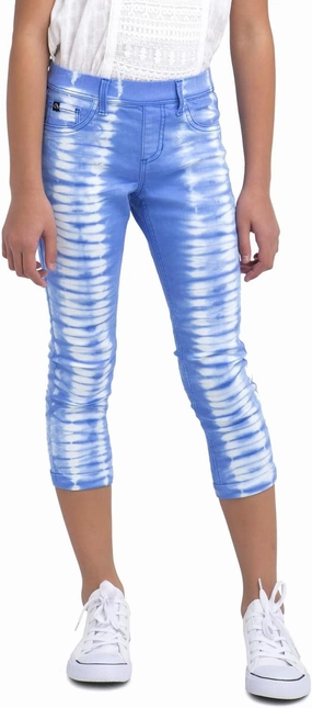 Jordache Girls Tie Dye Wash Crop Jeggings Size 4-5 (Aegean Blue)