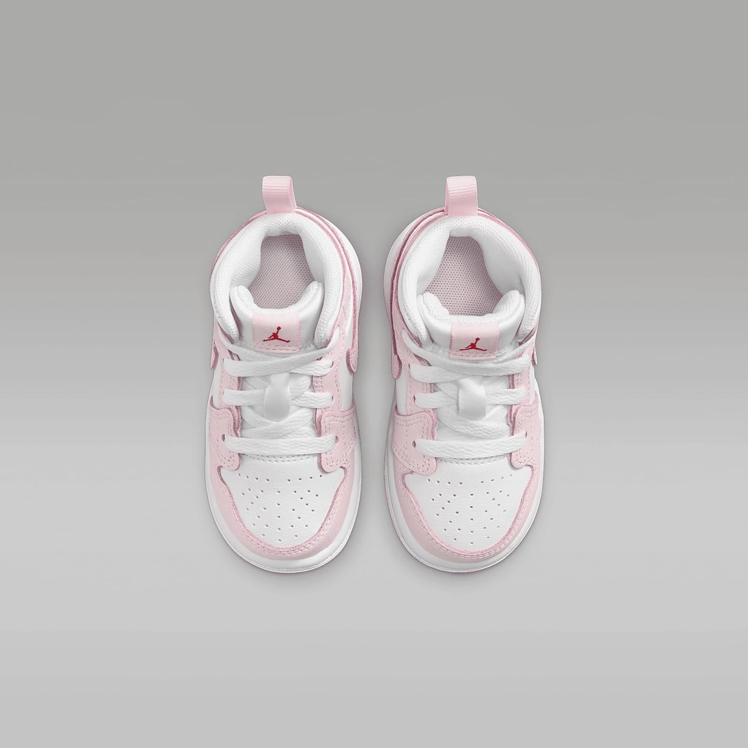 Jordan 1 Mid Baby/Toddler Shoes (DQ8425-608, Pink Foam/Fire Red/White)
