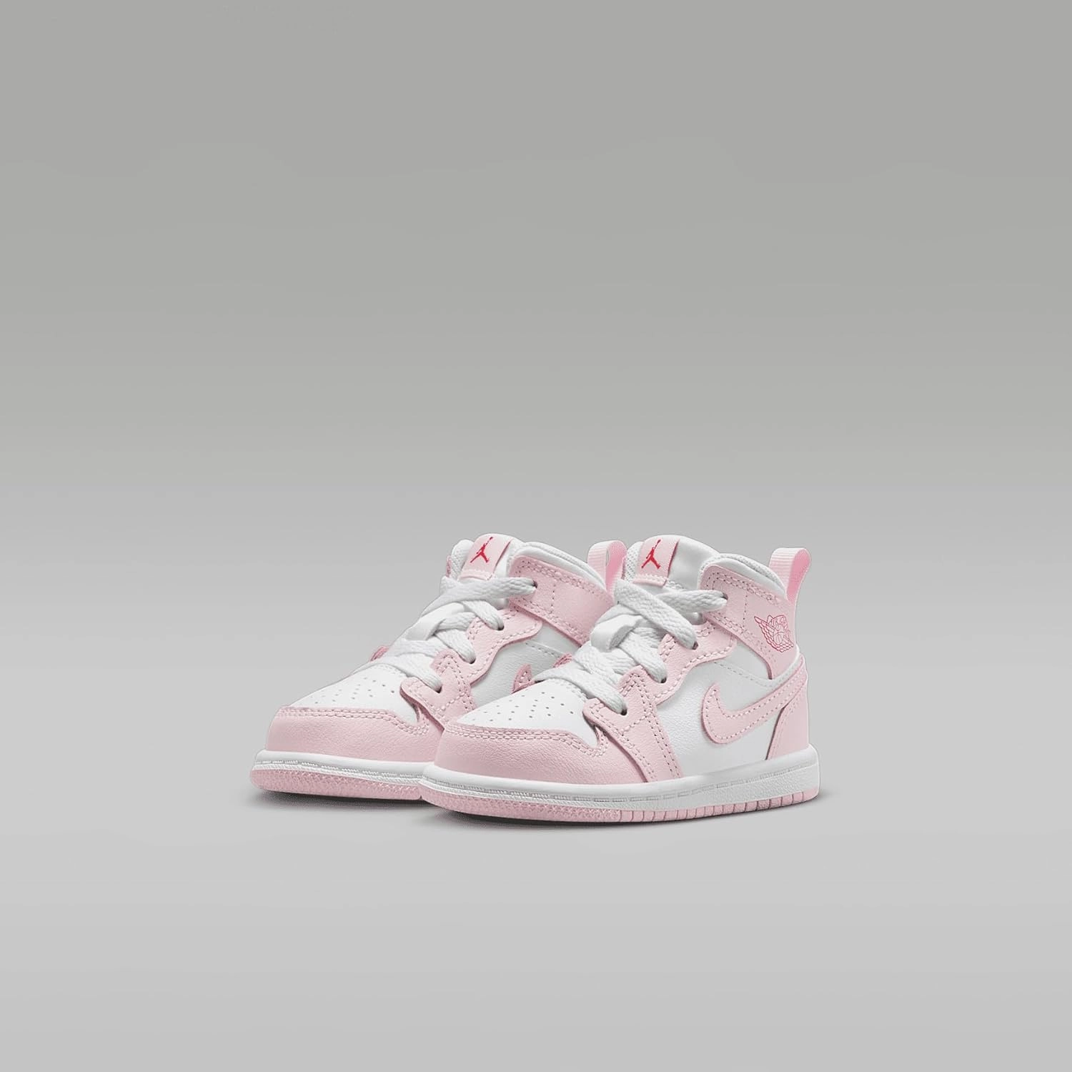 Jordan 1 Mid Baby/Toddler Shoes (DQ8425-608, Pink Foam/Fire Red/White)
