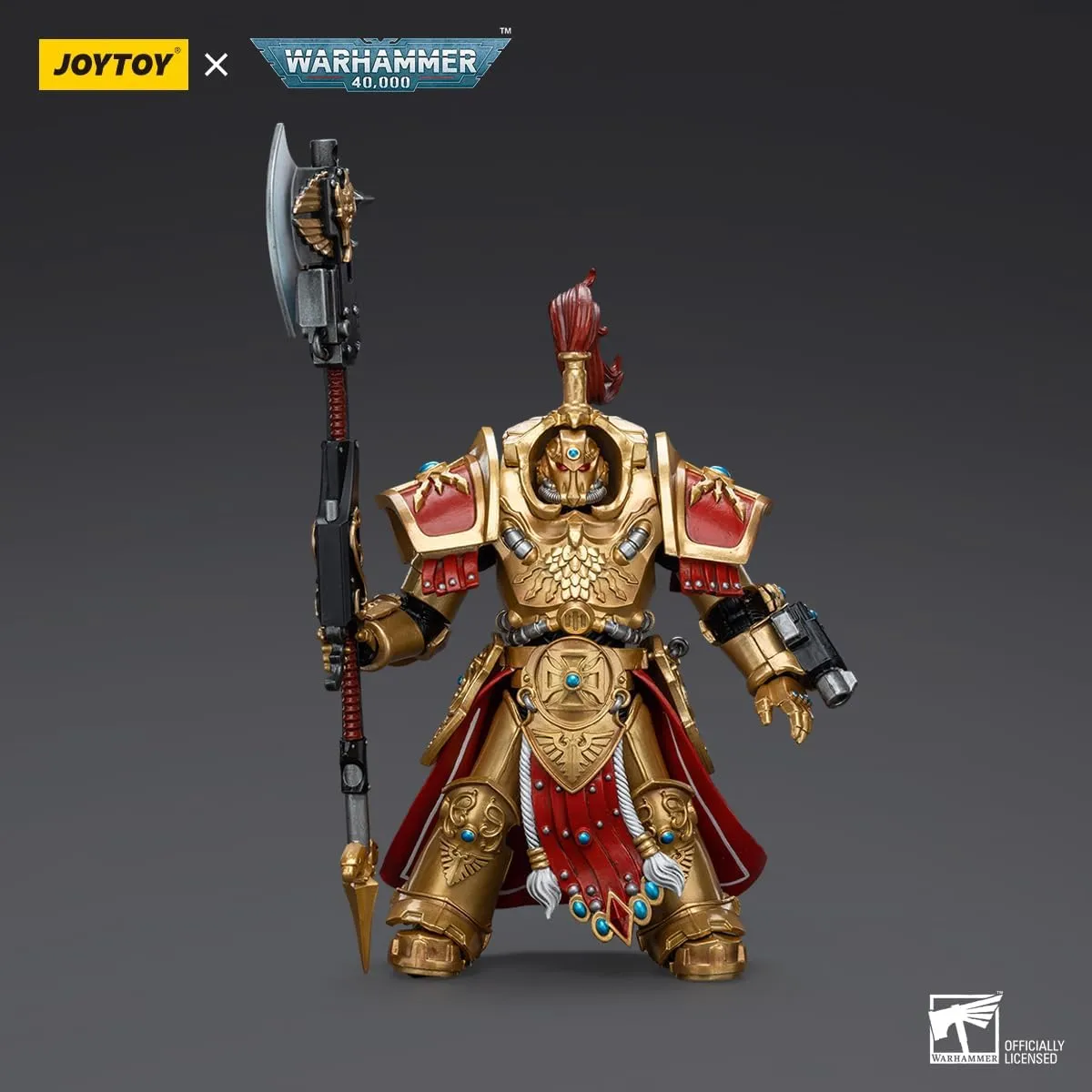 JOYTOY Warhammer 40K Adeptus Custodes 1/18 Action Figures Adeptus Custodes Allarus Custodian with Castellan Axe Model Collection