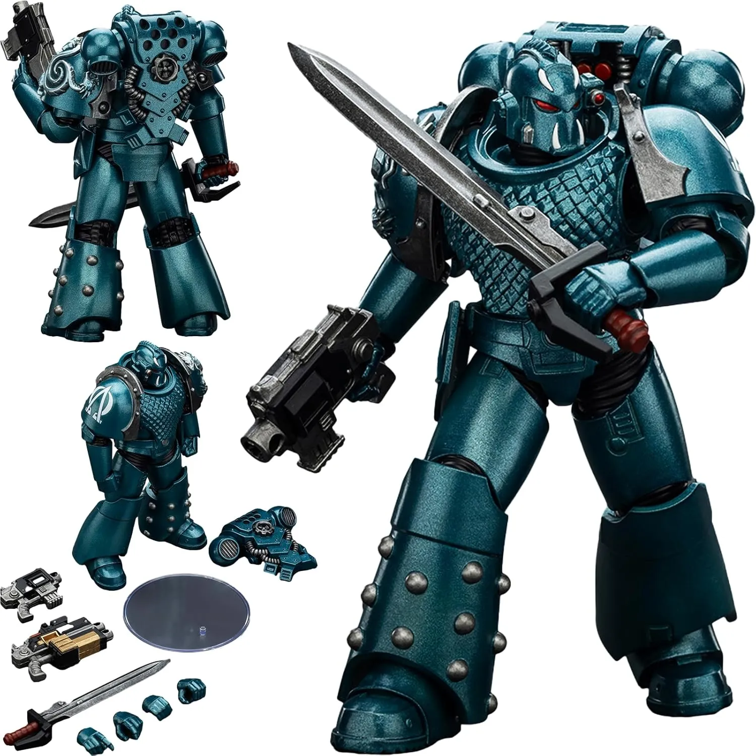 JOYTOY Warhammer 40K Alpha Legion 1/18 Action Figures Alpha Legion Headhunter Prime Model Collection