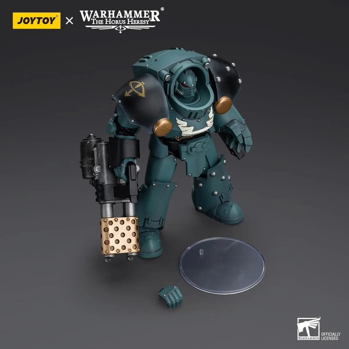 JOYTOY Warhammer 40K Sons of Horus 1/18 Action Figures Sons of Horus Tartaros Terminator Squad Terminator with Heavy Flamer and Chainfist Model Collection