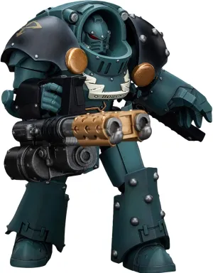 JOYTOY Warhammer 40K Sons of Horus 1/18 Action Figures Sons of Horus Tartaros Terminator Squad Terminator with Heavy Flamer and Chainfist Model Collection