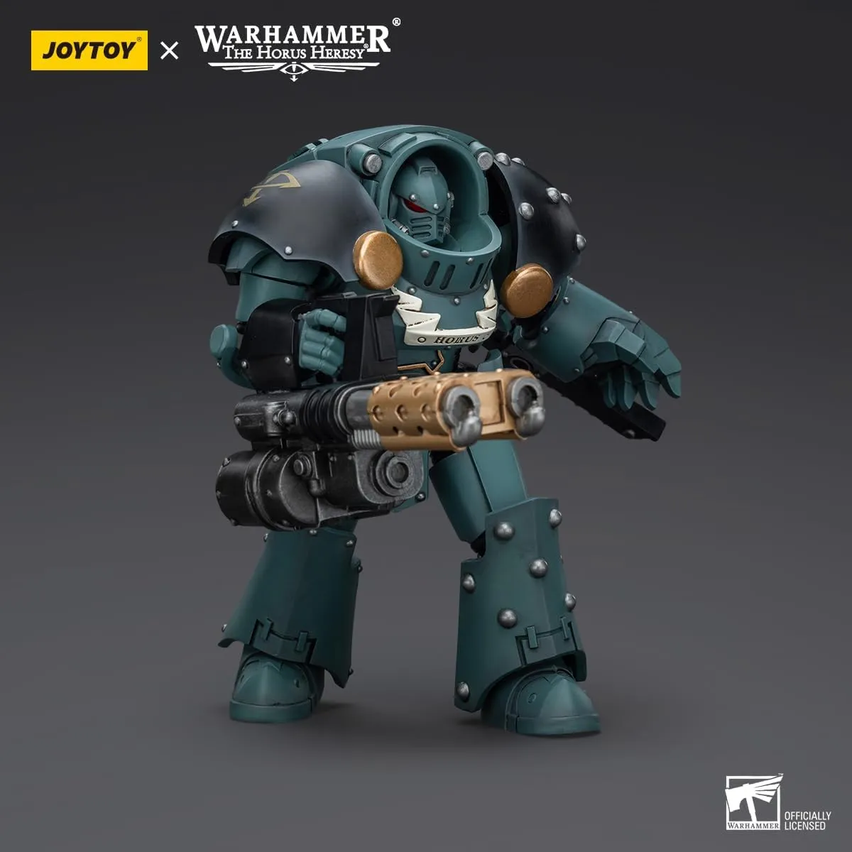 JOYTOY Warhammer 40K Sons of Horus 1/18 Action Figures Sons of Horus Tartaros Terminator Squad Terminator with Heavy Flamer and Chainfist Model Collection