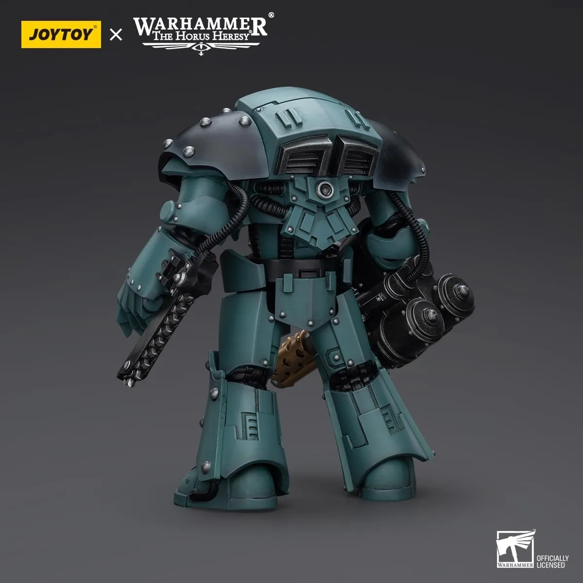 JOYTOY Warhammer 40K Sons of Horus 1/18 Action Figures Sons of Horus Tartaros Terminator Squad Terminator with Heavy Flamer and Chainfist Model Collection