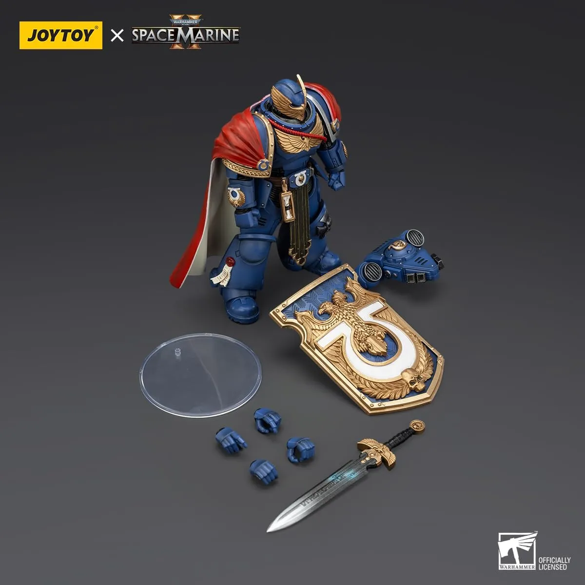 JOYTOY Warhammer 40K Ultramarines 1/18 Action Figures Ultramarines Victrix Honour Guard with Storm Shield and Power Sword Model Collection