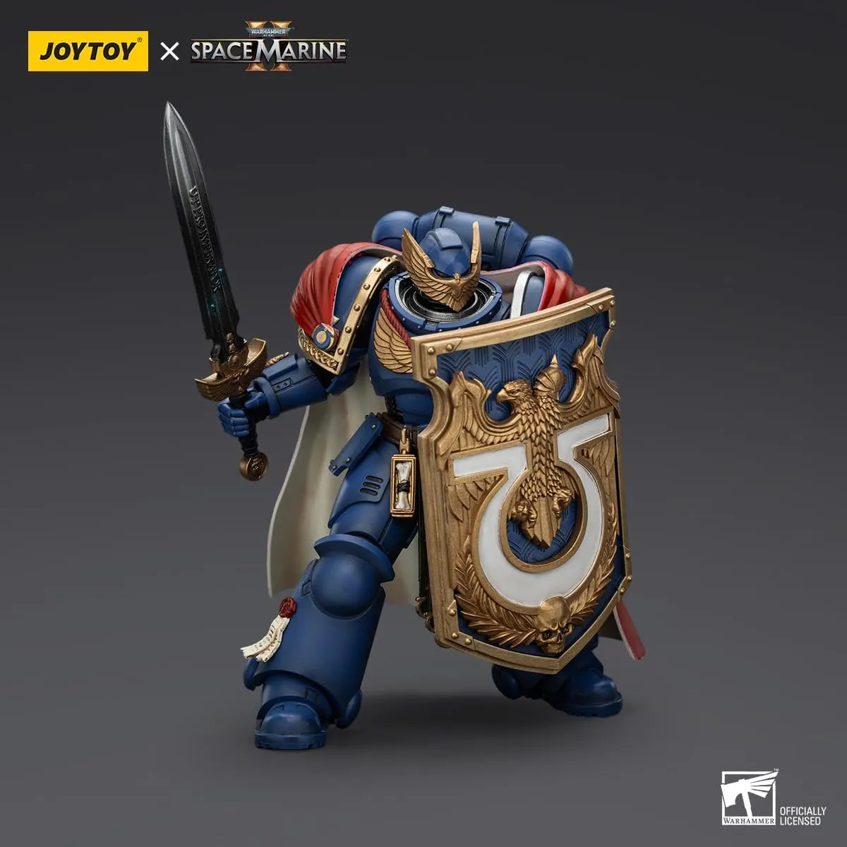 JOYTOY Warhammer 40K Ultramarines 1/18 Action Figures Ultramarines Victrix Honour Guard with Storm Shield and Power Sword Model Collection
