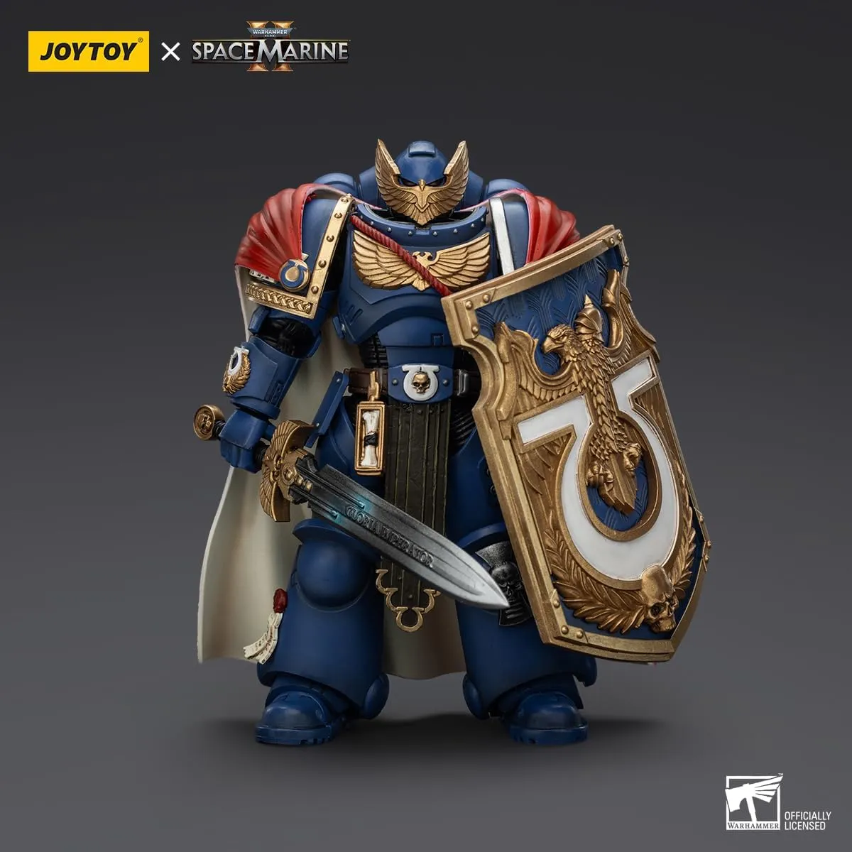 JOYTOY Warhammer 40K Ultramarines 1/18 Action Figures Ultramarines Victrix Honour Guard with Storm Shield and Power Sword Model Collection