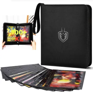 Jumbo Card Binder With 100 Sleeves Fit XL Oversized Jumbo Cards - Premium Penny Sleeves,3-Ring Jumbo Card Binder for Oversized Cards 5.7 * 7.9 Inch.