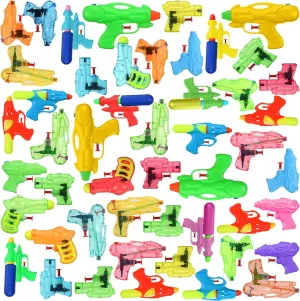 Junkin 50 Pcs Water Guns for Kids Adults Bulk Assorted Colors Mini Water Gun Party Favors for Summer Outdoor Squirt Fighting Beach Game Pool Toys Girls Boys (Cute Color)