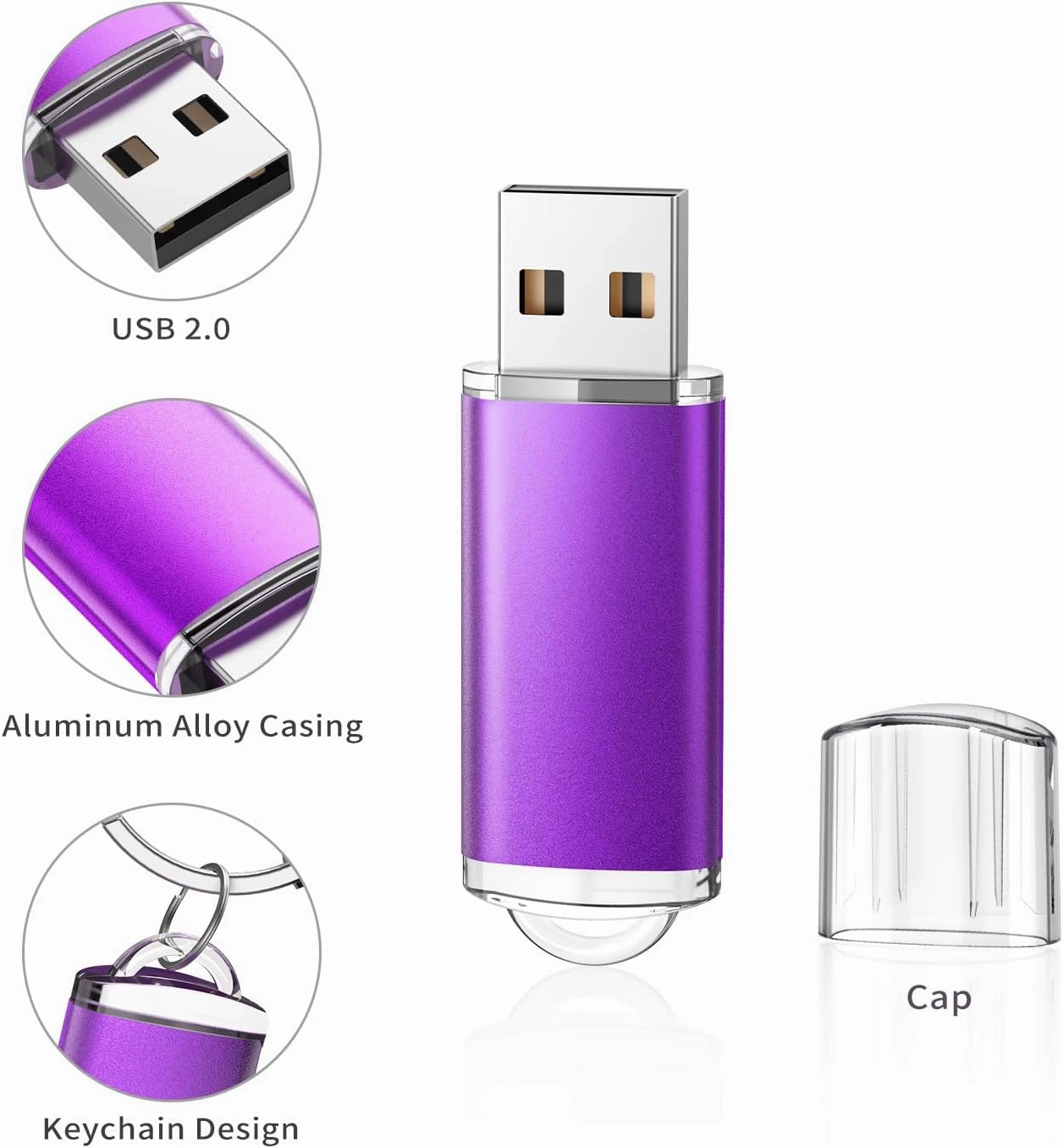 K&ZZ 5 Pack 128GB Flash Drive USB 2.0 Memory Stick Thumb Drive 128 GB USB Flash Drives Jump Drive Bulk USB Drive, Multicolored