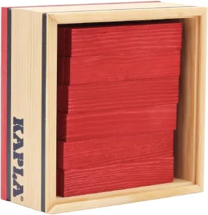 KAPLA 40 Squares Red - Wooden Construction Set - 40 Red Colored Building Planks - for Ages 3 